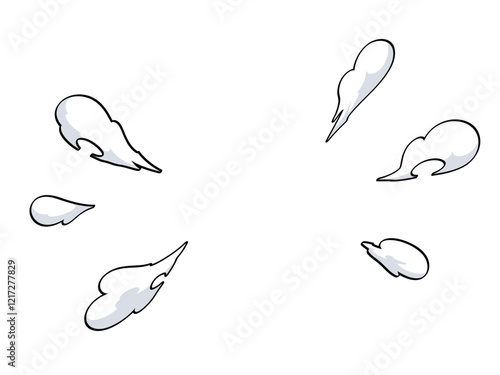 小さな煙が爆発するエフェクトの背景イラスト_線
