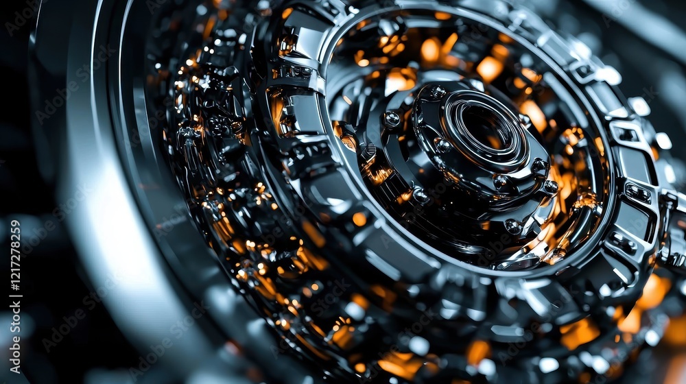 Fototapeta premium A detailed look into the complexities of automotive brakes.