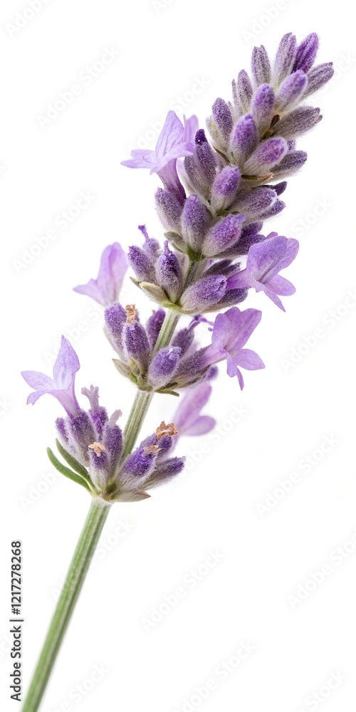 Naklejka premium Sprigs of lavender flowers isolated on a white background. Lavender blossoms. Bunch of lavender. 