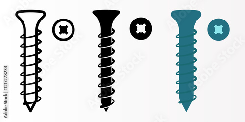 Screws icon set.  bolt, nut sign. for mobile concept and web design. vector illustration on white background