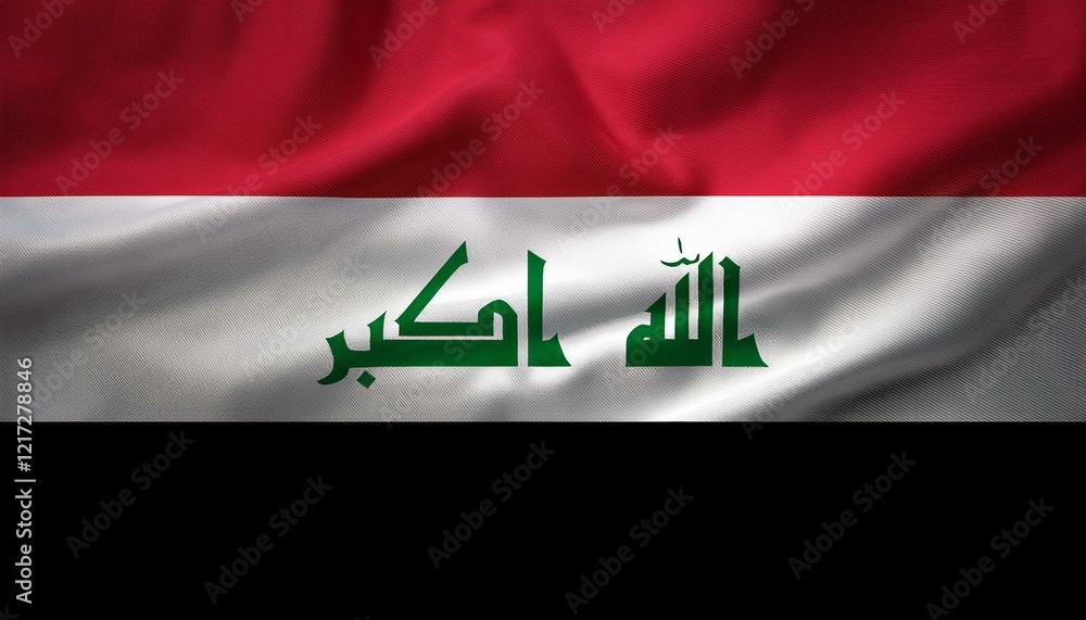 イラク共和国の国旗(waving national flag of Iraq.)
イラク共和国の国旗(waving national flag of Iraq.)