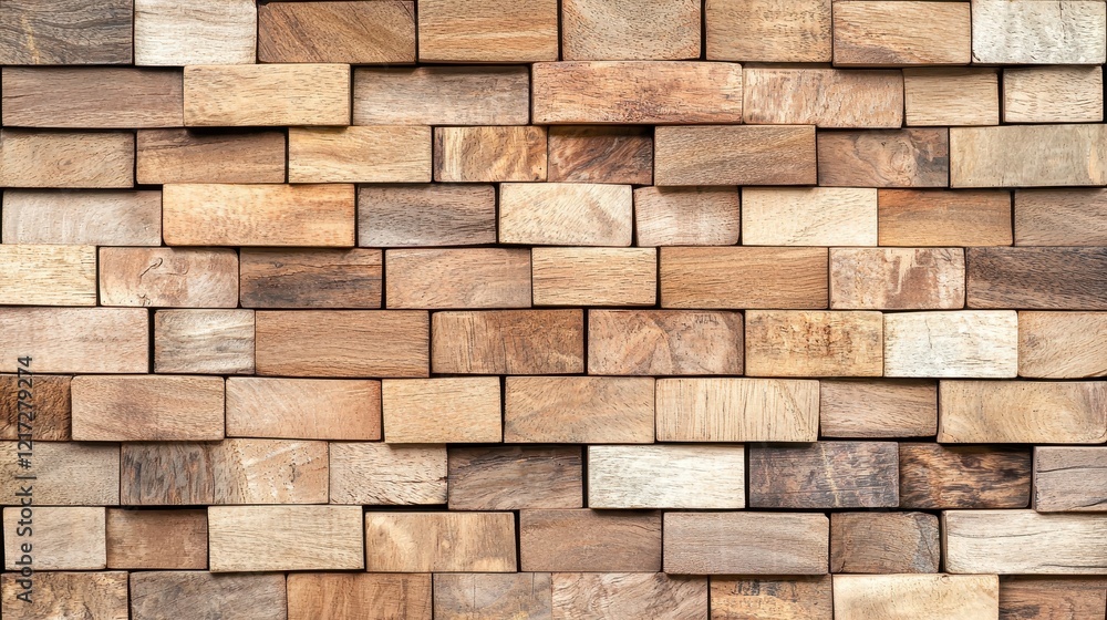 Modular Wooden Panels Forming a Decorative Wall with Natural Textures and Patterns Modular Wooden Panels Forming a Decorative Wall with Natural Textures and Patterns