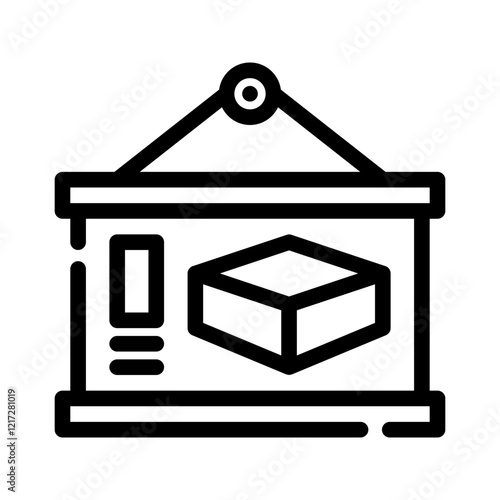 Package Class outline sale, sign with dollar sign hanging from hook. Suitable for finance, business, investment concepts, advertisements, and websites related to money.
