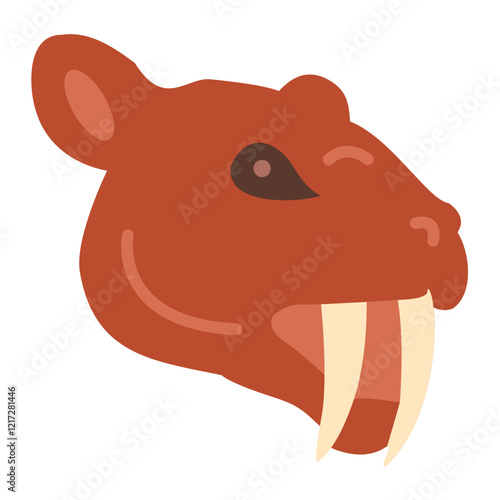 Saber Toothed Tiger Icon Style