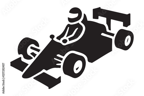 Modern Formula One Racing Car Silhouette Vector