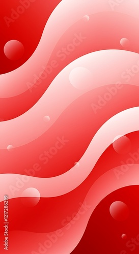 Dynamic Abstract Waves of Red, Pink & White photo