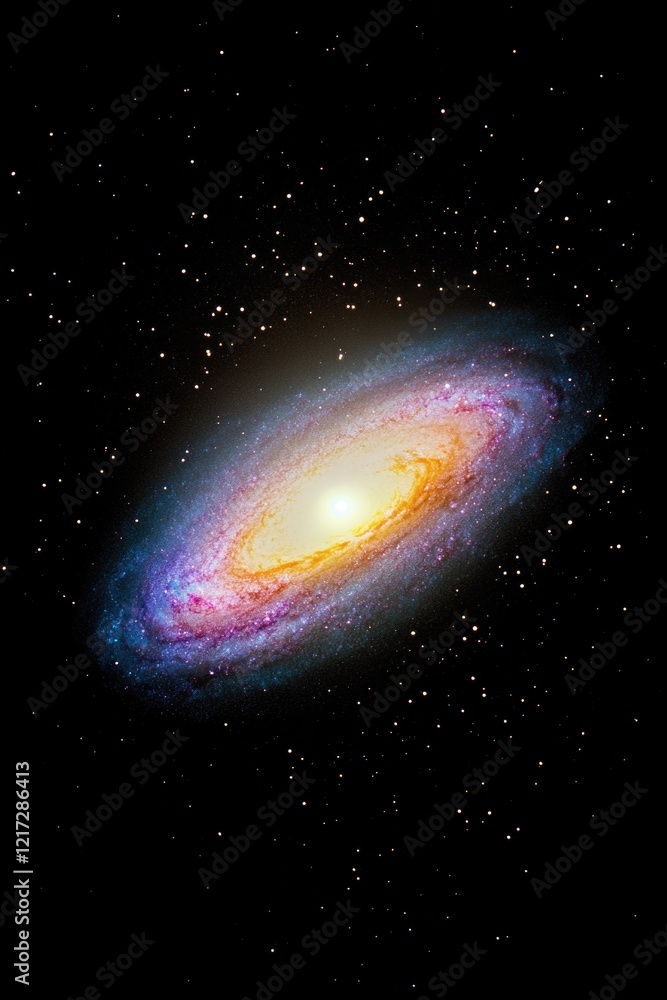 Fototapeta premium Spiral Galaxy with Bright Center