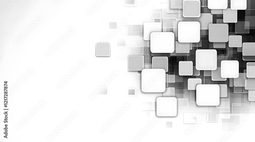 Abstract grayscale squares forming a digital pattern Abstract grayscale squares forming a digital pattern
