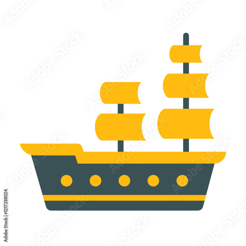 Pirate Ship Icon Style