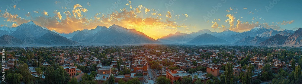 Obraz premium Oben gesehenes Panorama von Saarbrücken mit historischem Rathaus und Johanneskirche