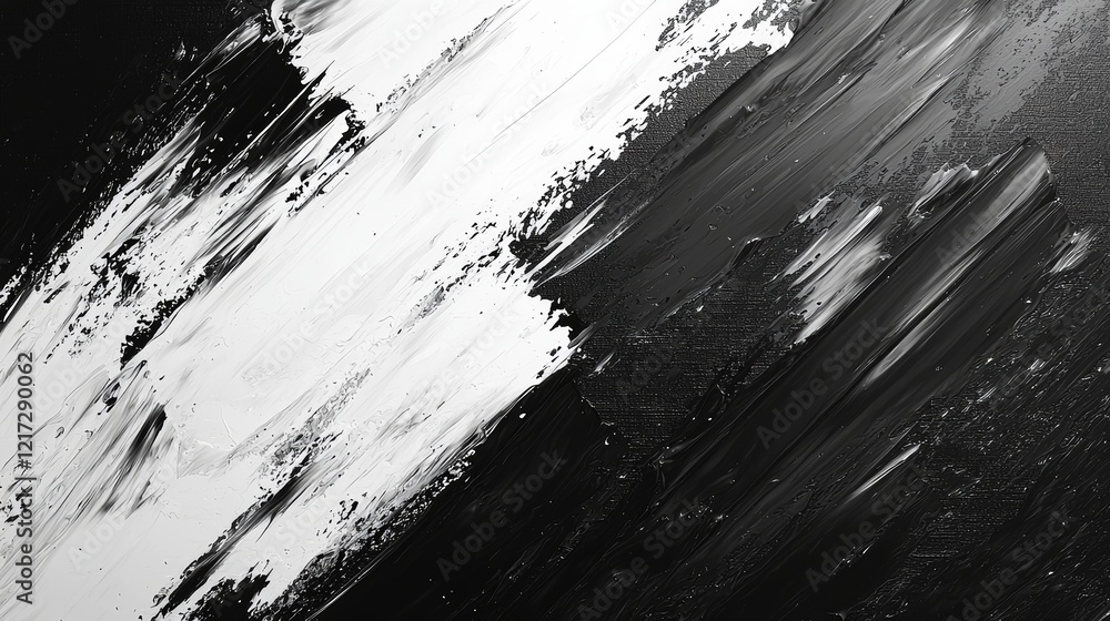 Obraz premium A chaotic abstract painting with a mix of dark and light colors and unpredictable brushwork