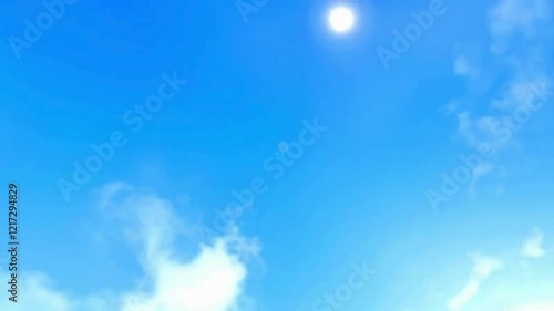 blue sky with clouds and a rising moon