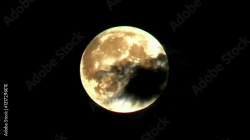 The beautiful view on the bright moon