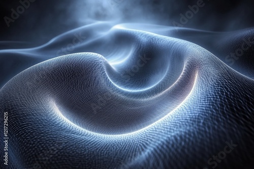 Fluid patterns of light and shadow across textured surface in dark environment