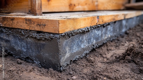 Wallpaper Mural Construction of a concrete foundation with wooden framework at a building site Torontodigital.ca