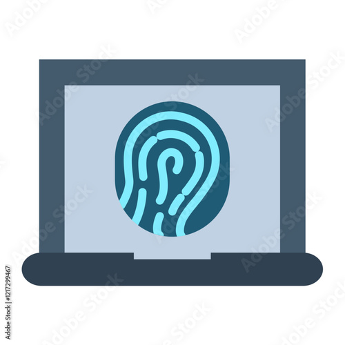 Biometric Laptop Icon Style