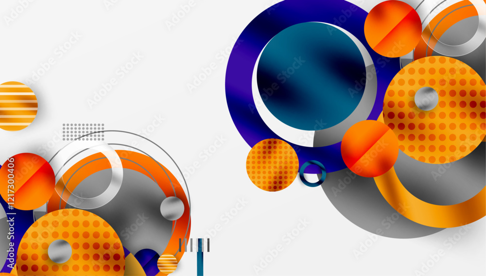 Fototapeta premium Abstract Circle Design with Overlapping Transparent Geometric Shapes