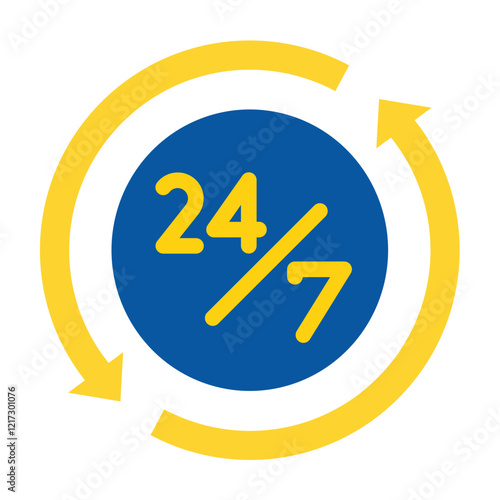 Open 24-Hours Icon Style