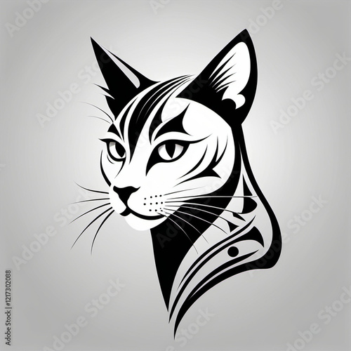 cute cat face vector illustration sign