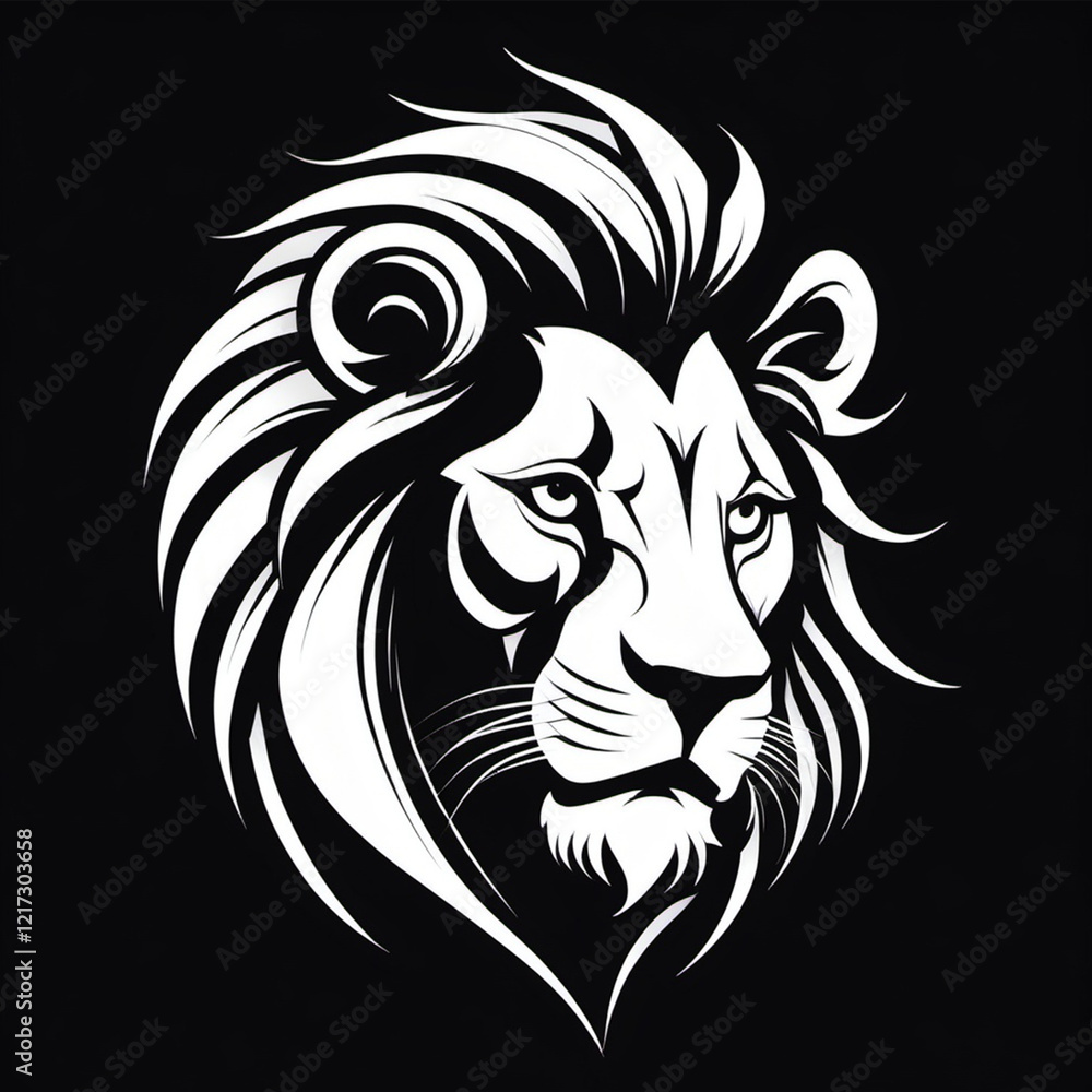 Obraz premium Lion face vector illustration sign