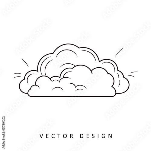 simple white cloud vector design isolated illustration