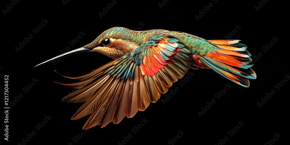 Obraz premium Colorful bird in flight