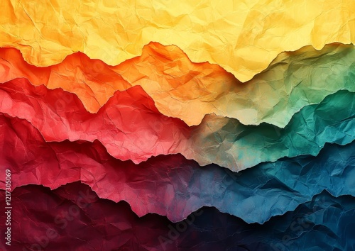 Wallpaper Mural The LED emits warm light that highlights the coated neon rainbow paper Torontodigital.ca