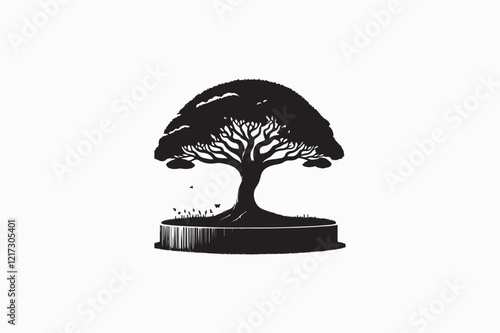 A Mahogany tree vector silhouette image made by adobe illustrator..eps