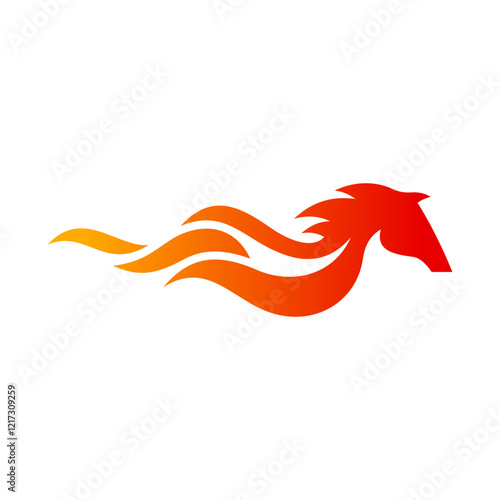 Fire Horse Vector Logo Design Template