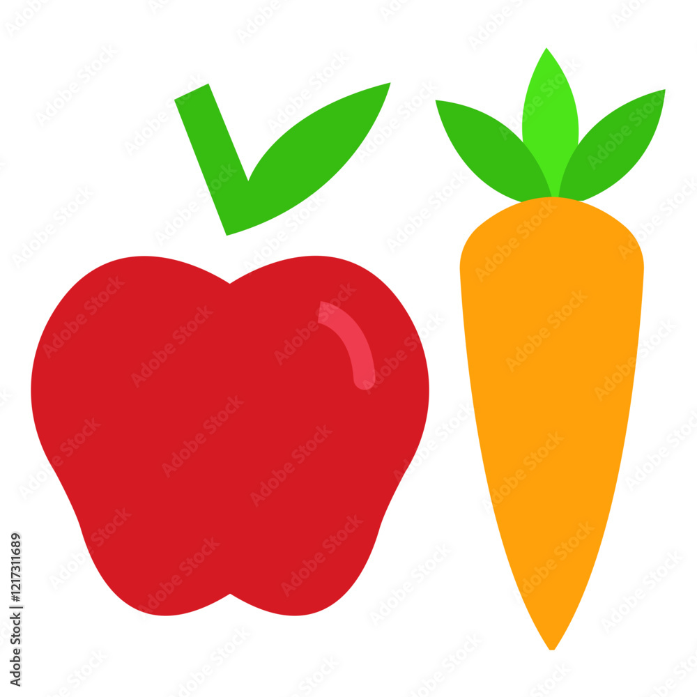 Fototapeta premium Healthy Food Icon Style