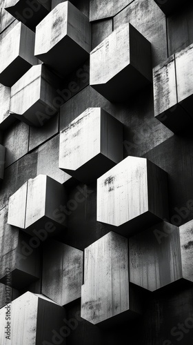Close-up view of hexagonal shapes arranged in a modern geometric pattern