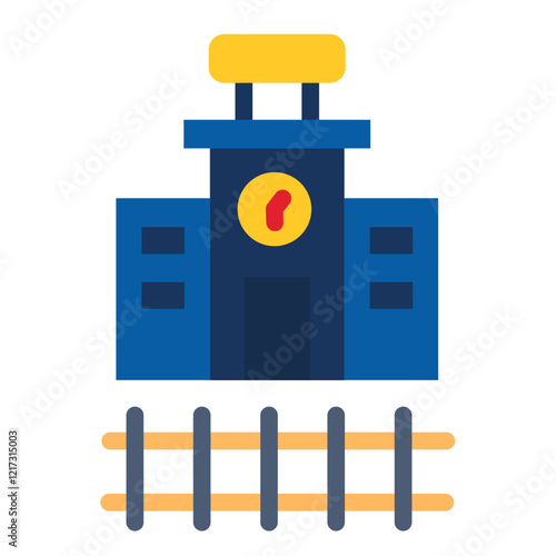 Train Station Icon Style