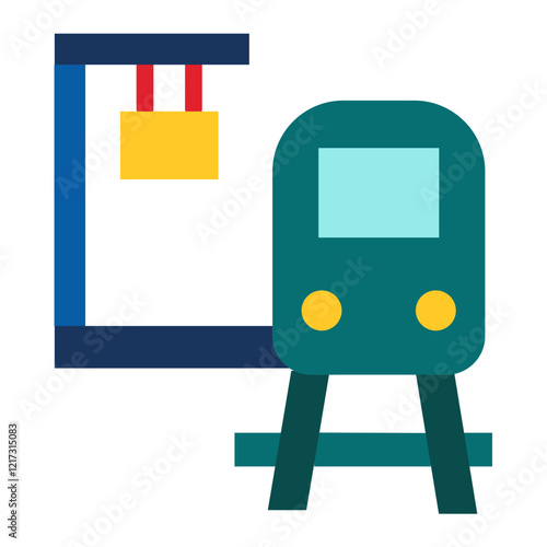 Railway Station Icon Style