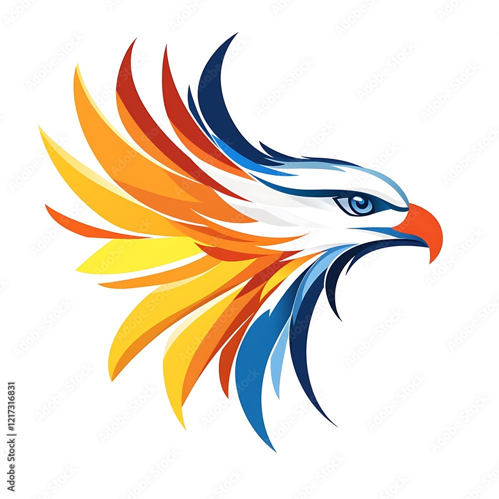 Obraz premium Polished eagle glowing brightly against a shadowy black background canvas