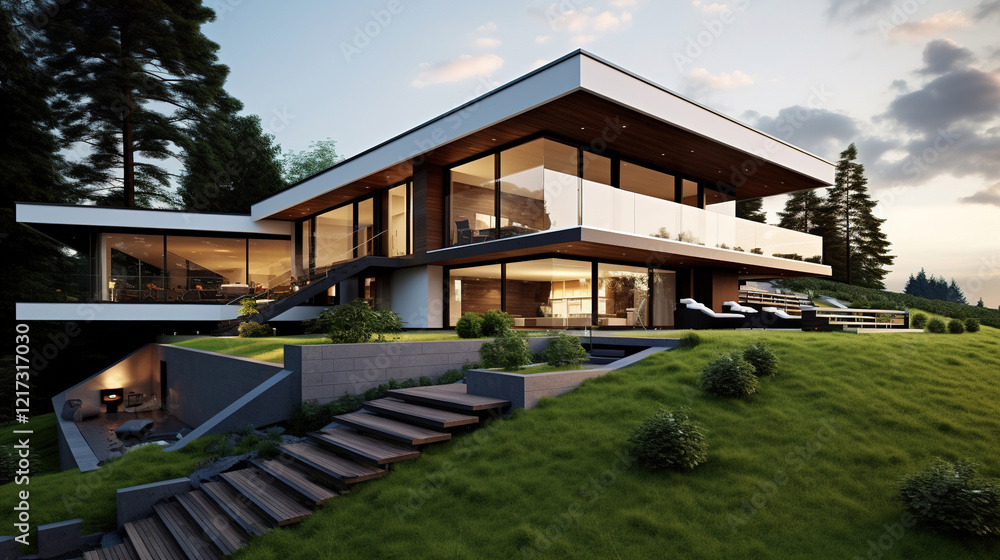 Modern Luxury House Design with Stunning Exterior Views Modern Luxury House Design with Stunning Exterior Views