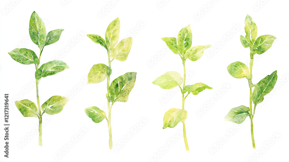 custom made wallpaper toronto digitalA collection of fresh green leaves showcasing different shapes and sizes, perfect for nature-themed projects and designs.