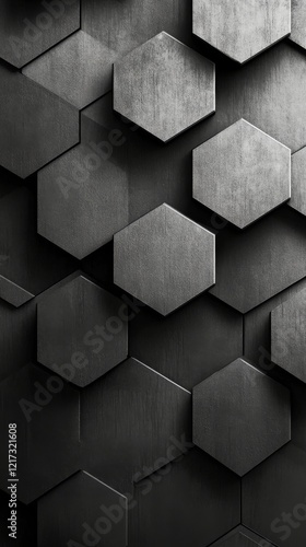 Textured hexagonal pattern in dark shades creates a modern and stylish backdr...