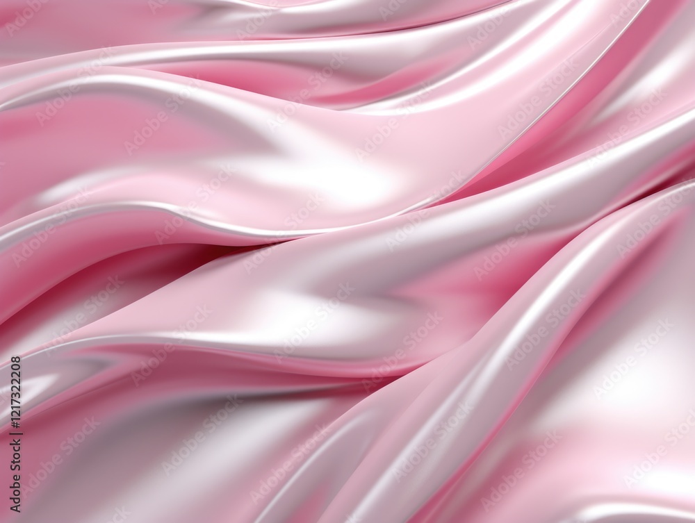 Obraz premium A pink fabric with a wave pattern. The fabric is very soft and looks very pretty. The pink color gives a sense of elegance and luxury