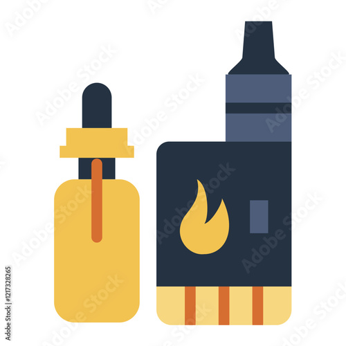 Vaping Addiction Icon Style