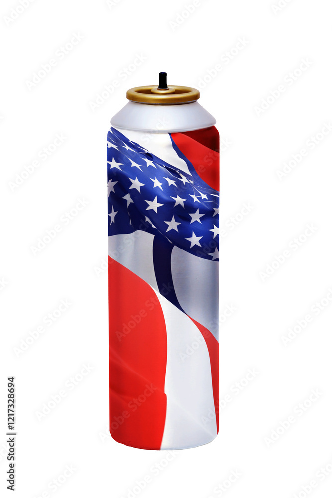 Eine Spraydose mit Bedruckung.
Eine Spraydose mit Bedruckung.