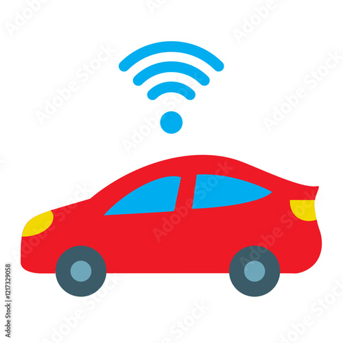 Driverless Car Icon Style