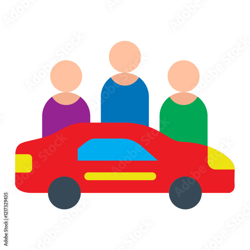Car Sharing Icon Style