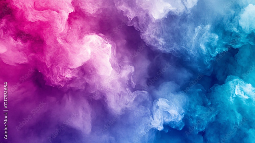 Fototapeta premium A vibrant abstract background showcasing pink and blue smoke blending seamlessly, creating a dreamy atmosphere.