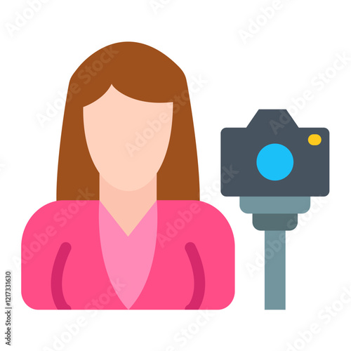 Female Vlogger Icon Style