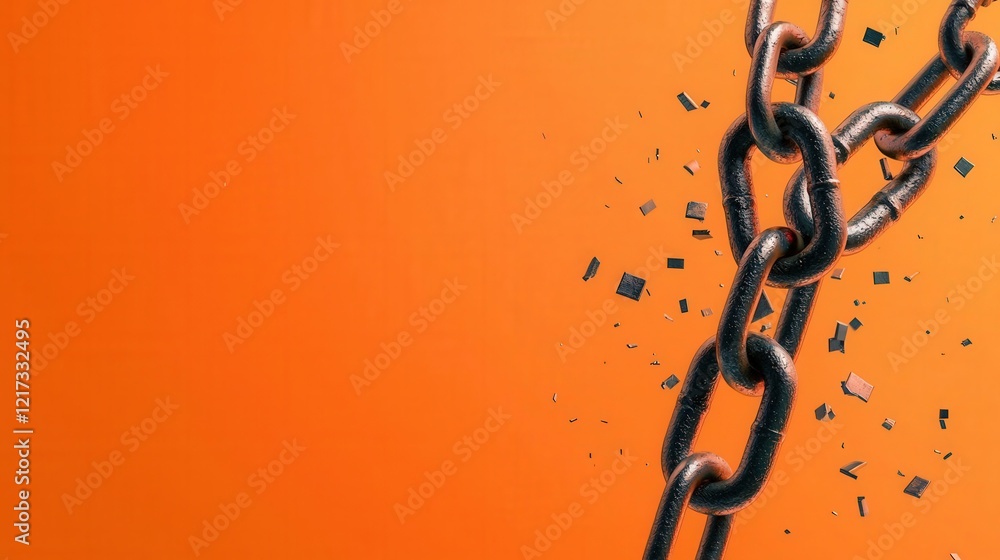 Abstract concept of debt and credit with chains and freedom symbols, Debt management, financial independence