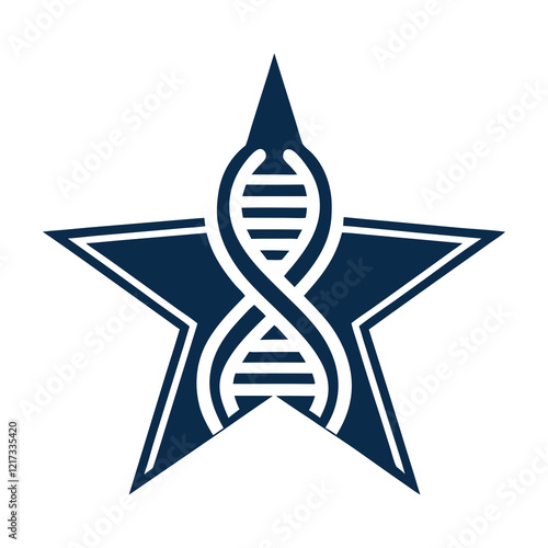 Science and Innovation DNA Star Logo Vector Design. photo