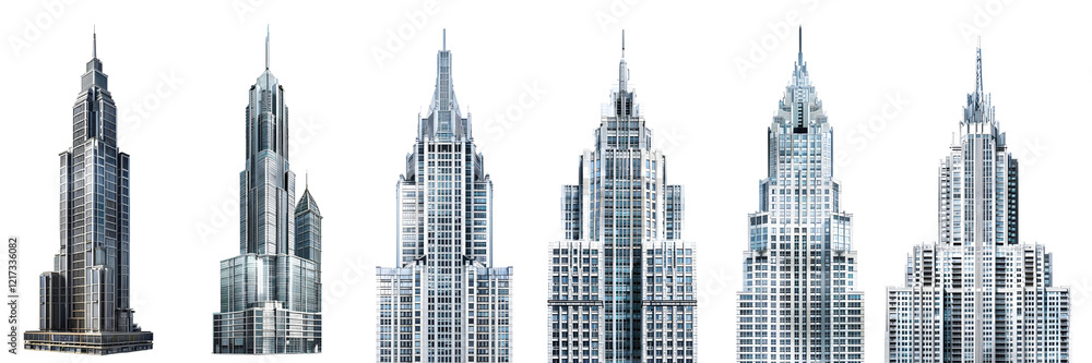 3D Rendering Pack of a Big Skyscraper Building on Transparent Background 3D Rendering Pack of a Big Skyscraper Building on Transparent Background