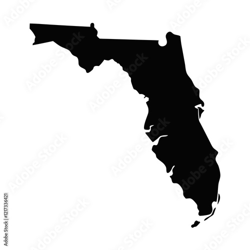 Black Silhouette of the State of Florida map