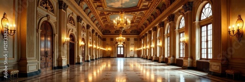 Wallpaper Mural Grand hall with frescoed ceilings and ornate chandeliers, art deco, gilded, elegance Torontodigital.ca