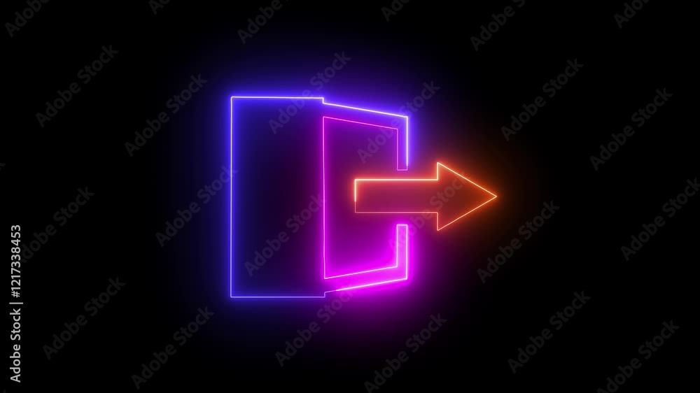 Neon exit sign in the building business way out solution concept. Neon exit sign in the building business way out solution concept.